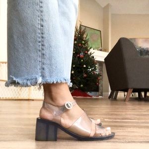 clear jelly heel sandals